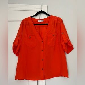 Amanda Uprichard Vivid Orange Blouse